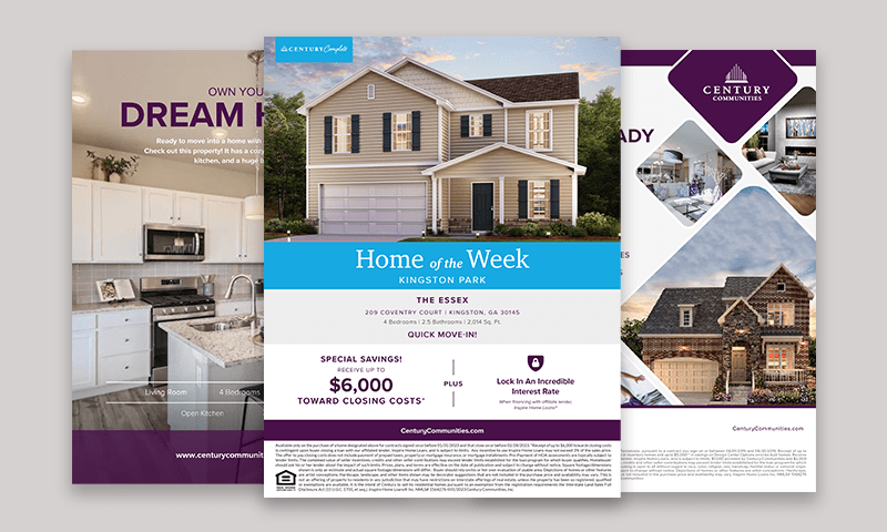 Peju Alawusa, Graphic design, Real Estate Marketing materials for century Communities